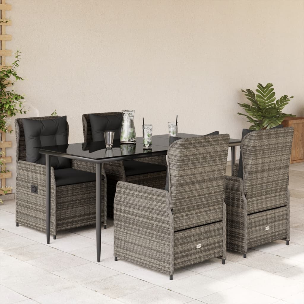 7-Delige Tuinset Met Kussens Poly Rattan