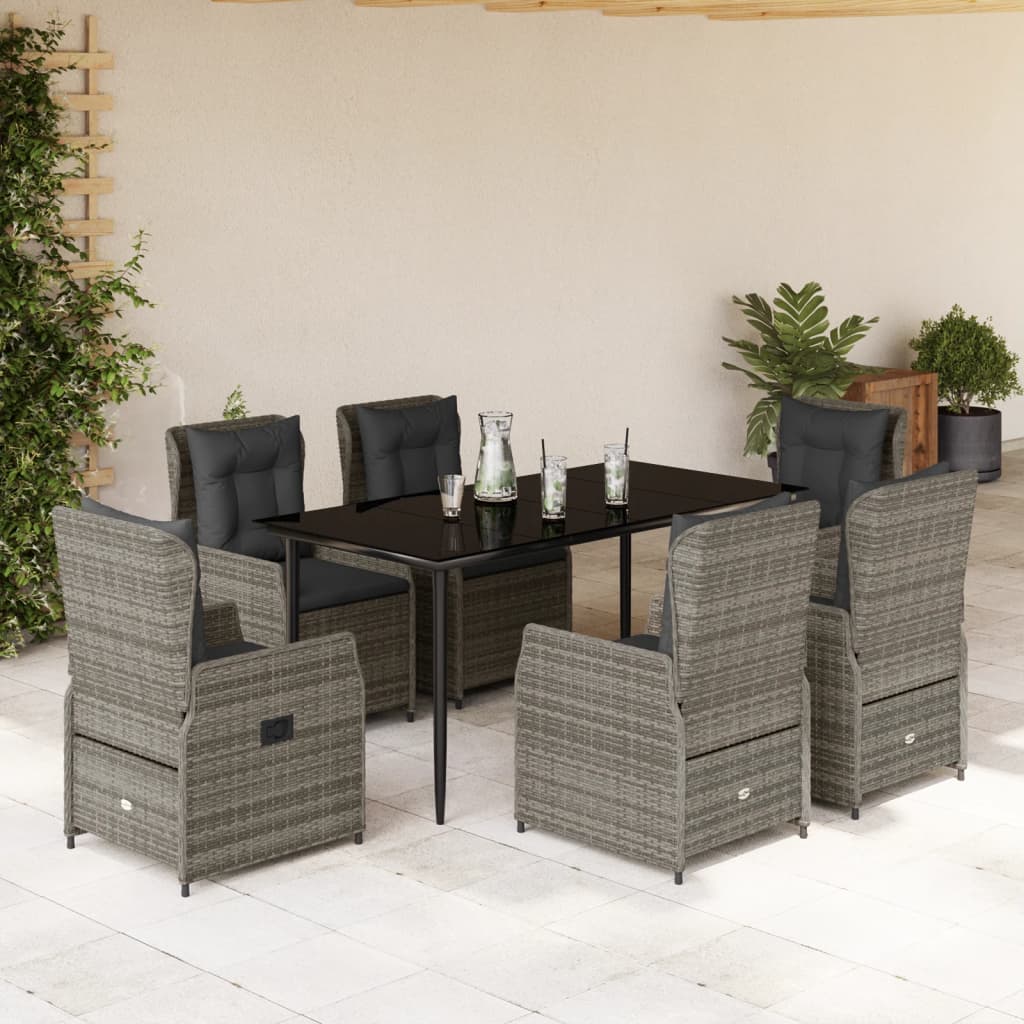 7-Delige Tuinset Met Kussens Poly Rattan