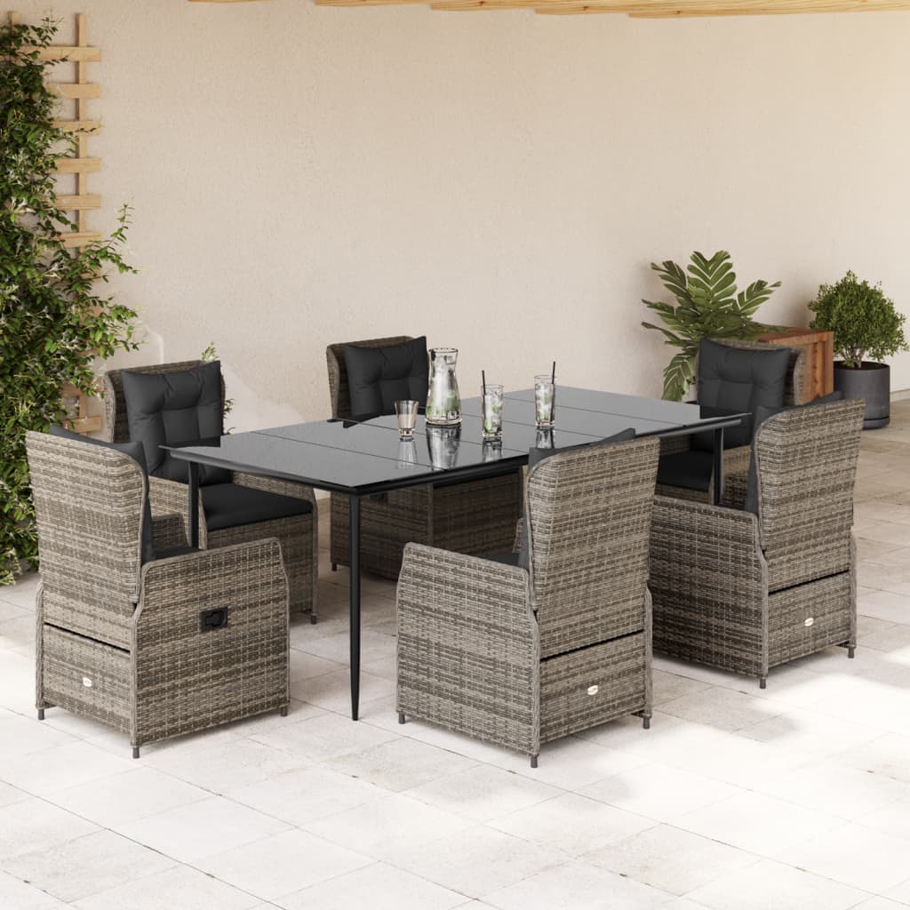 7-Delige Tuinset Met Kussens Poly Rattan