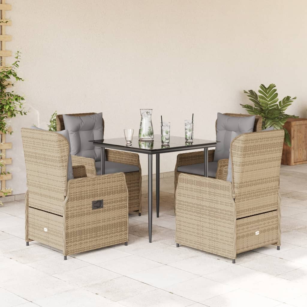 7-Delige Tuinset Met Kussens Poly Rattan
