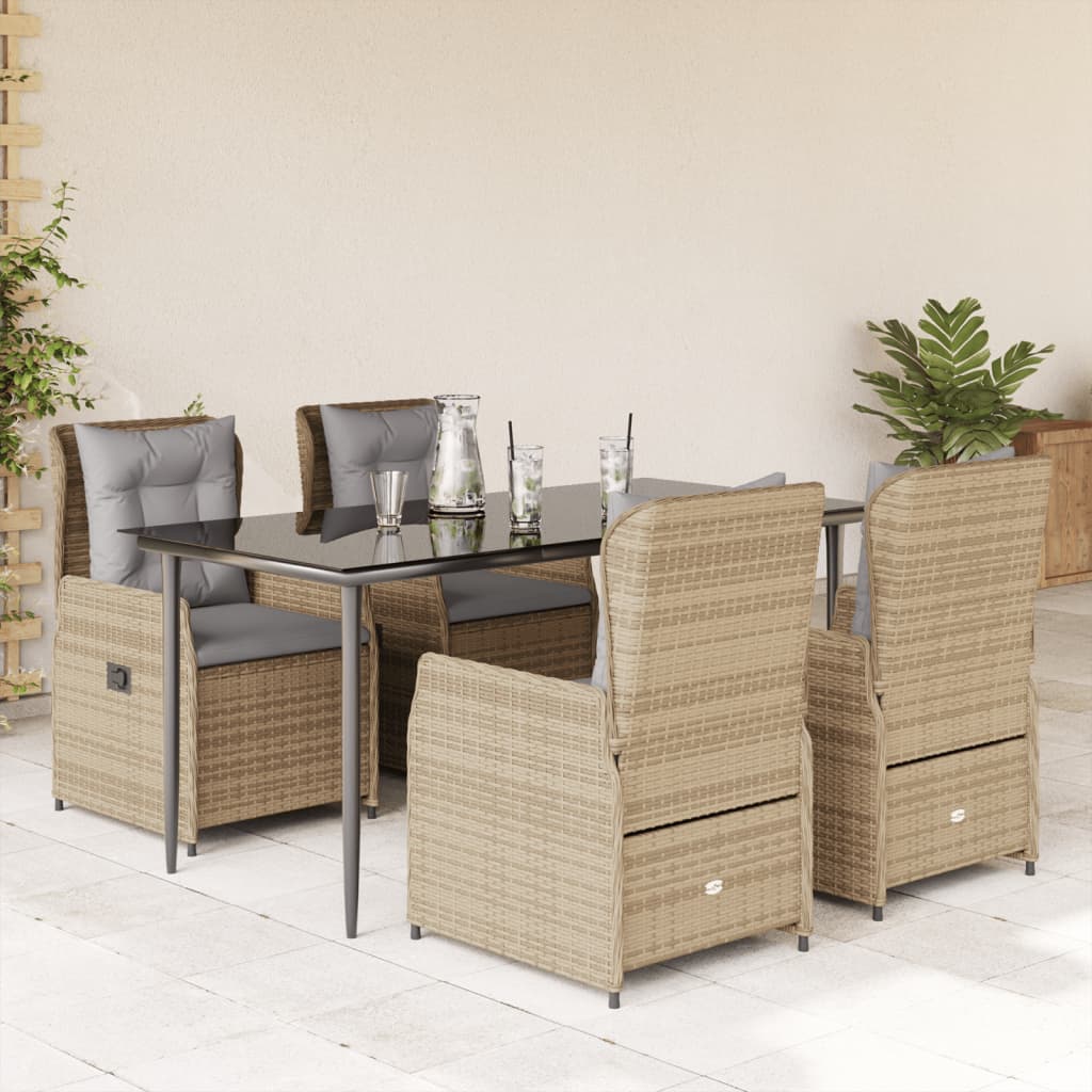 7-Delige Tuinset Met Kussens Poly Rattan