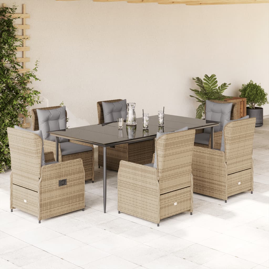 7-Delige Tuinset Met Kussens Poly Rattan