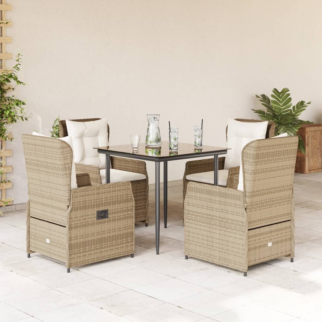 7-Delige Tuinset Met Kussens Poly Rattan