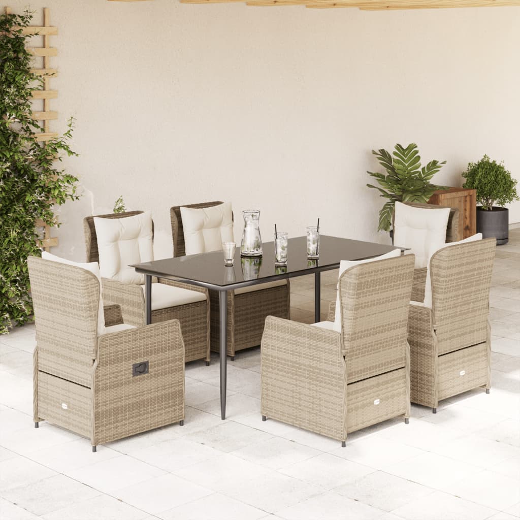 7-Delige Tuinset Met Kussens Poly Rattan
