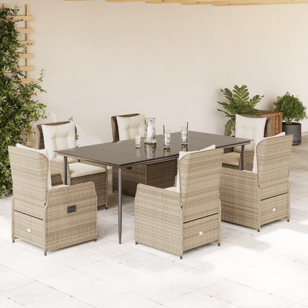 7-Delige Tuinset Met Kussens Poly Rattan