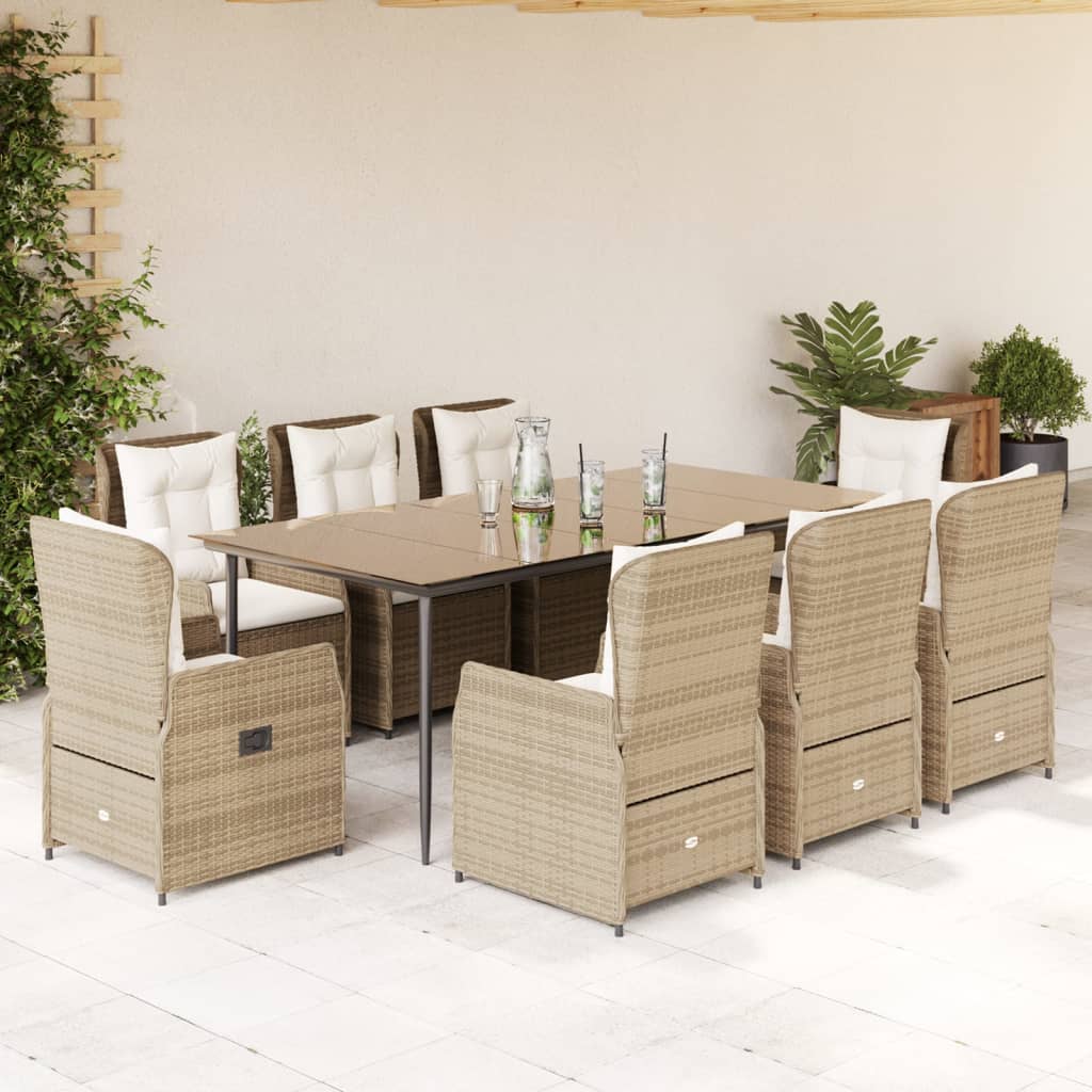 7-Delige Tuinset Met Kussens Poly Rattan