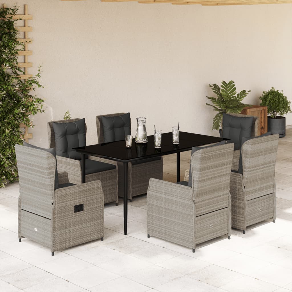 7-Delige Tuinset Met Kussens Poly Rattan