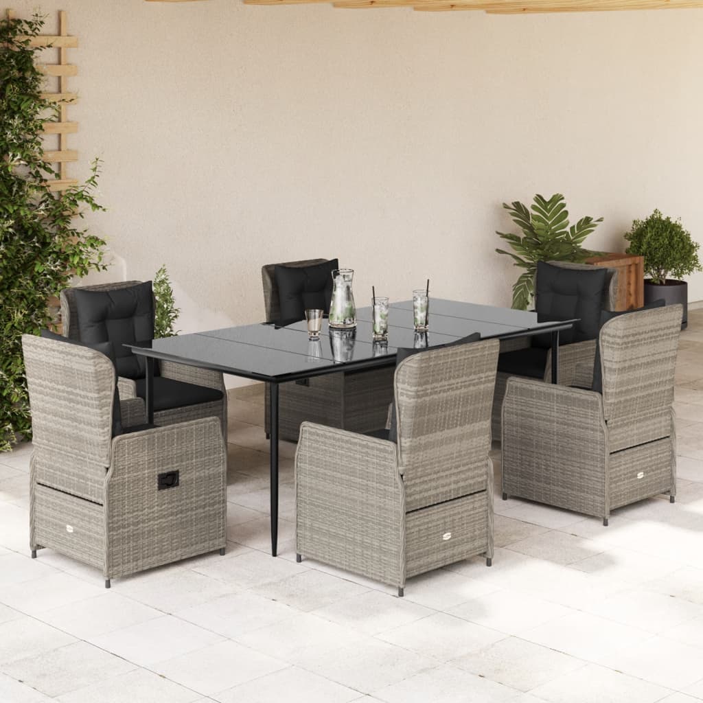 7-Delige Tuinset Met Kussens Poly Rattan