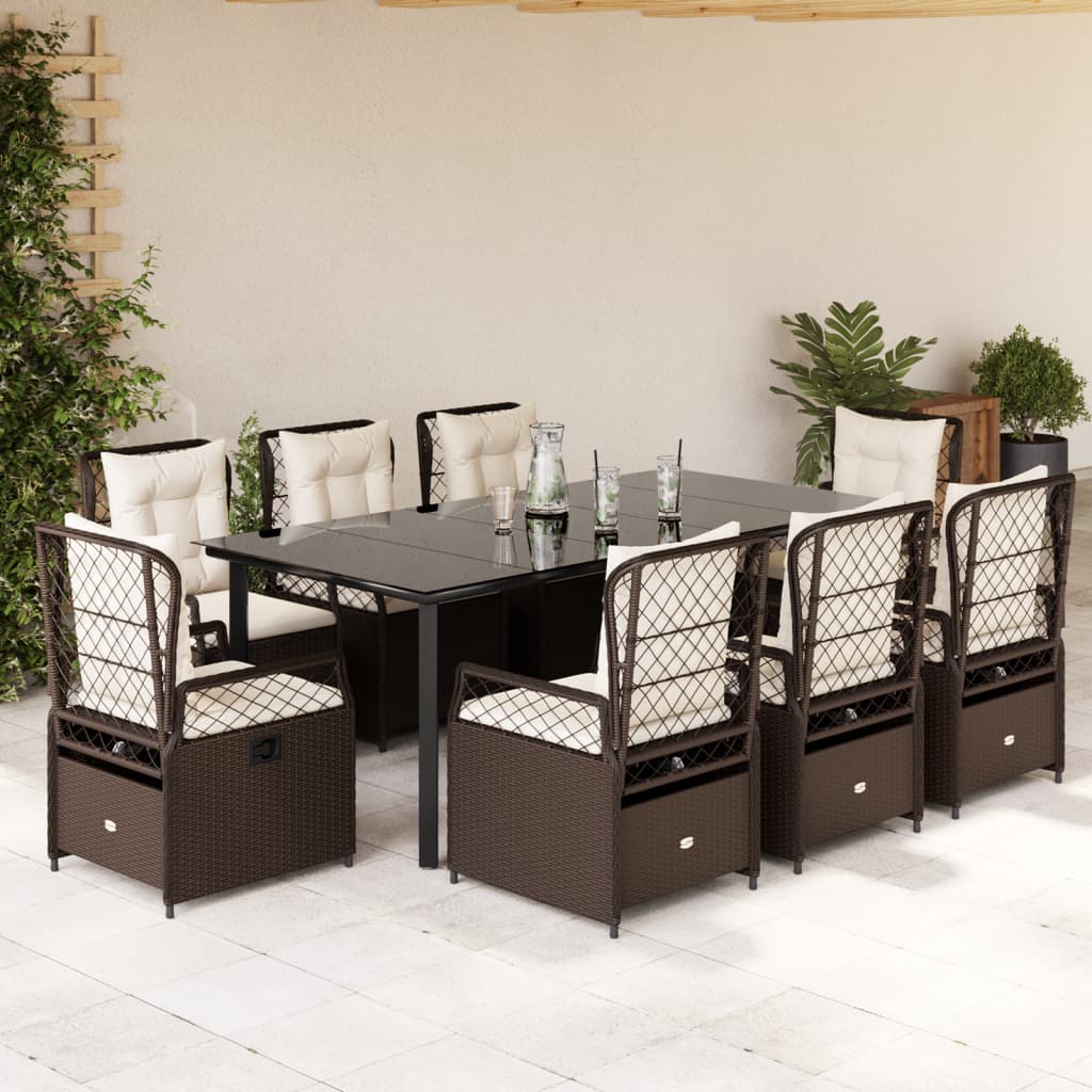 5-Delige Tuinset Met Kussens Poly Rattan