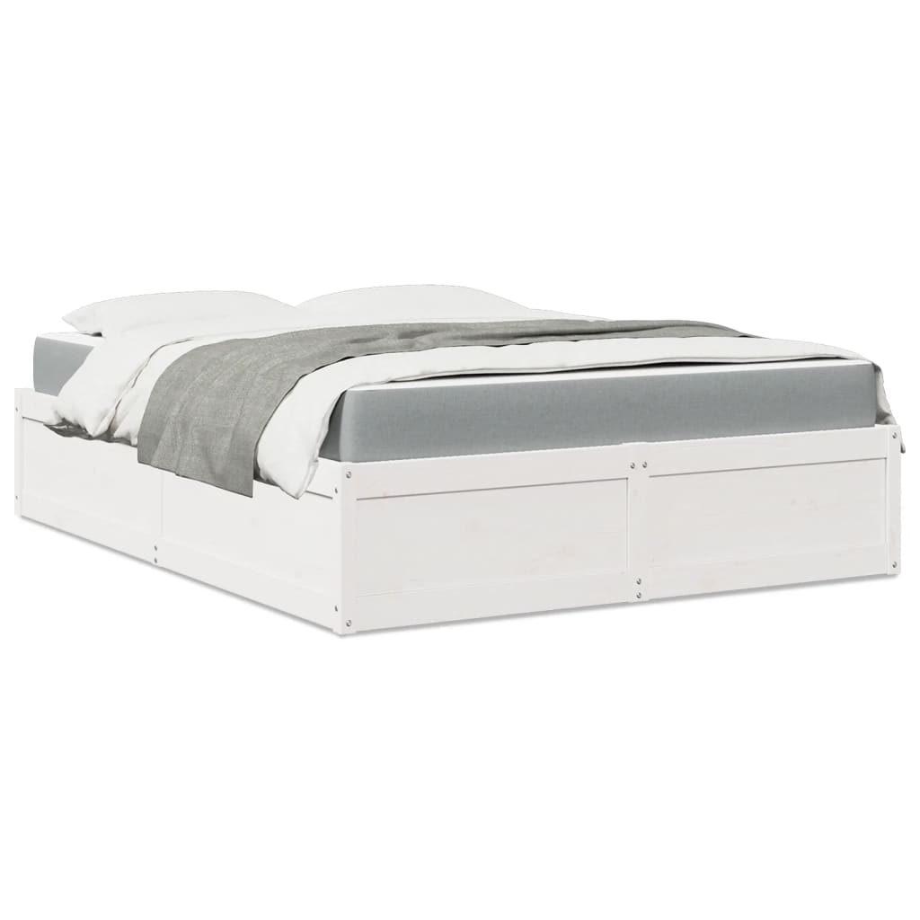 Bed Met Matras Massief Grenenhout