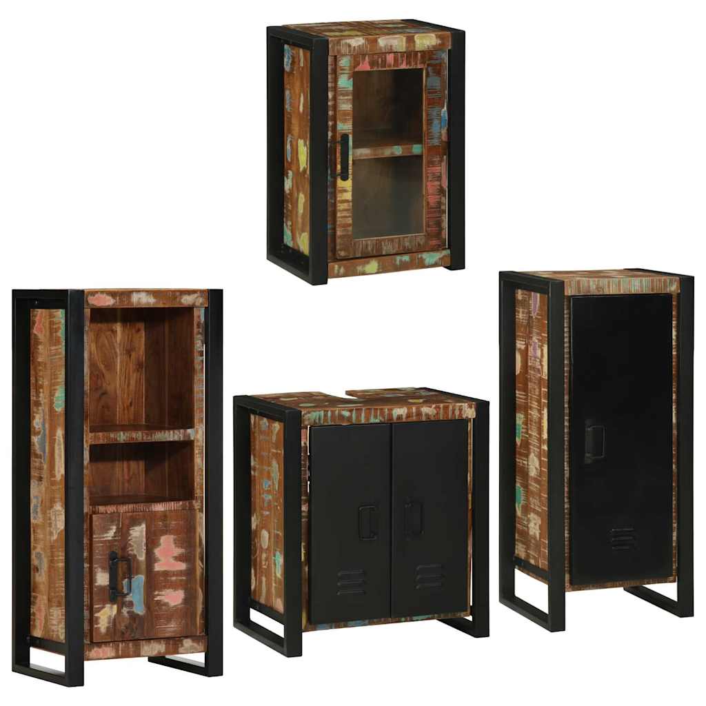 Badkamermeubelset 4 Pcs Multikleur Massief
