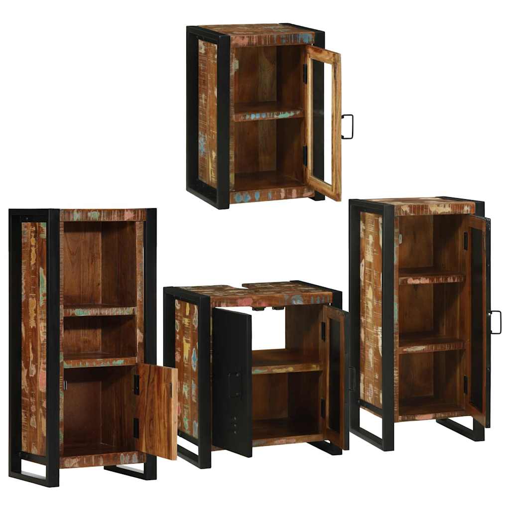Badkamermeubelset 4 Pcs Multikleur Massief