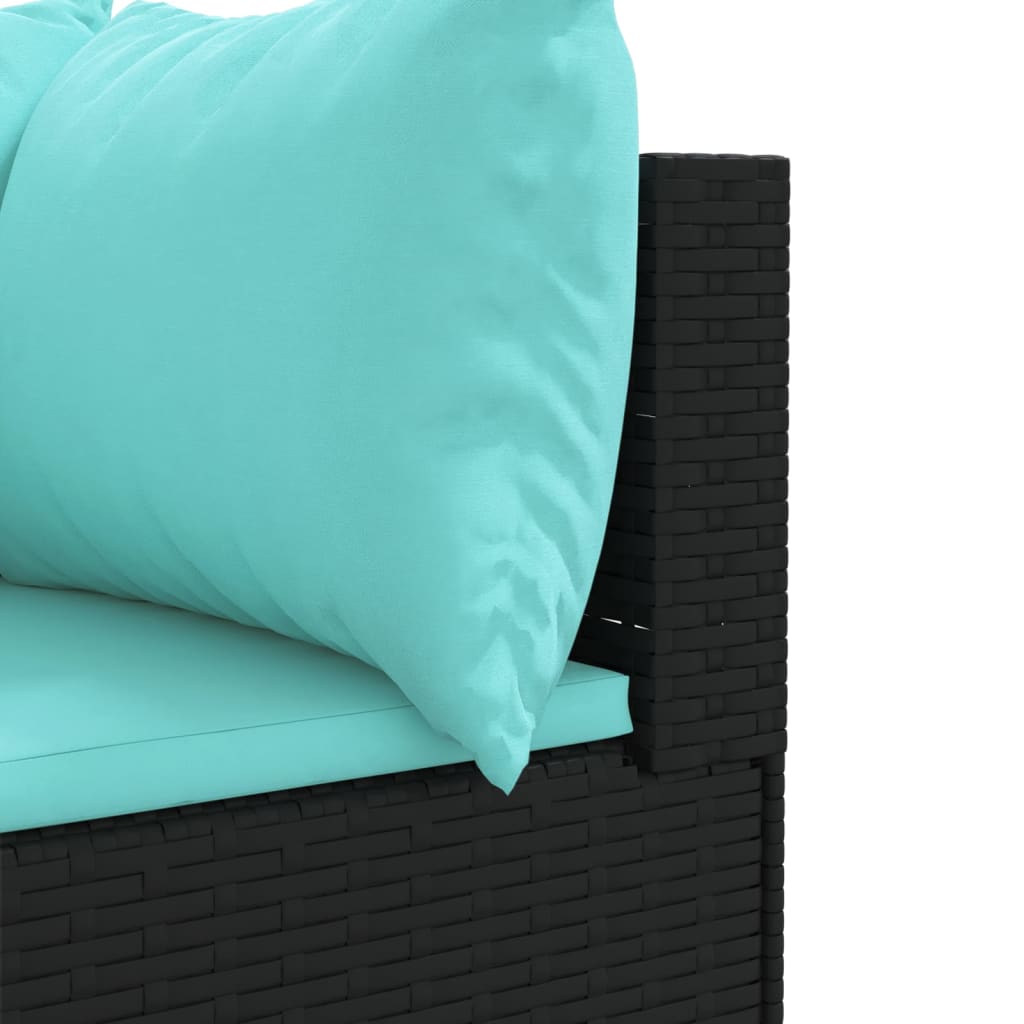 5-Delige Loungeset Met Kussens Poly Rattan
