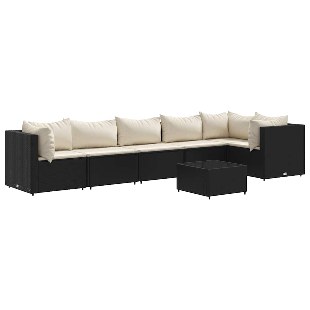 7-Delige Loungeset Met Kussens Poly Rattan