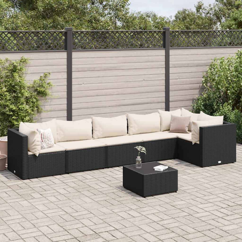 7-Delige Loungeset Met Kussens Poly Rattan