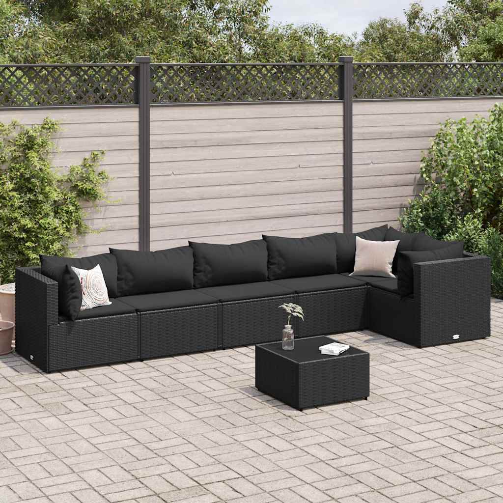 7-Delige Loungeset Met Kussens Poly Rattan