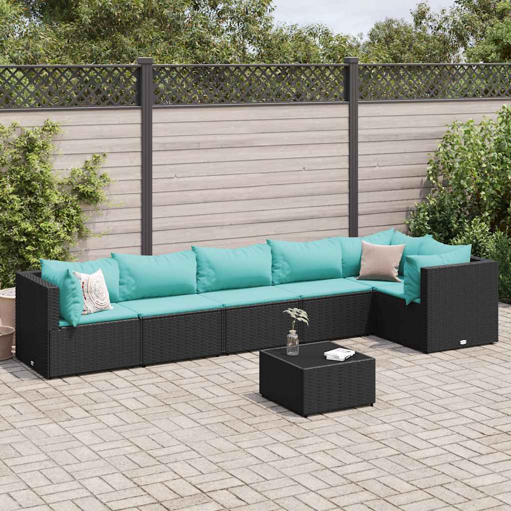 7-Delige Loungeset Met Kussens Poly Rattan