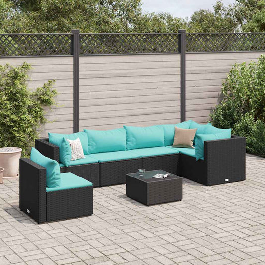 7-Delige Loungeset Met Kussens Poly Rattan