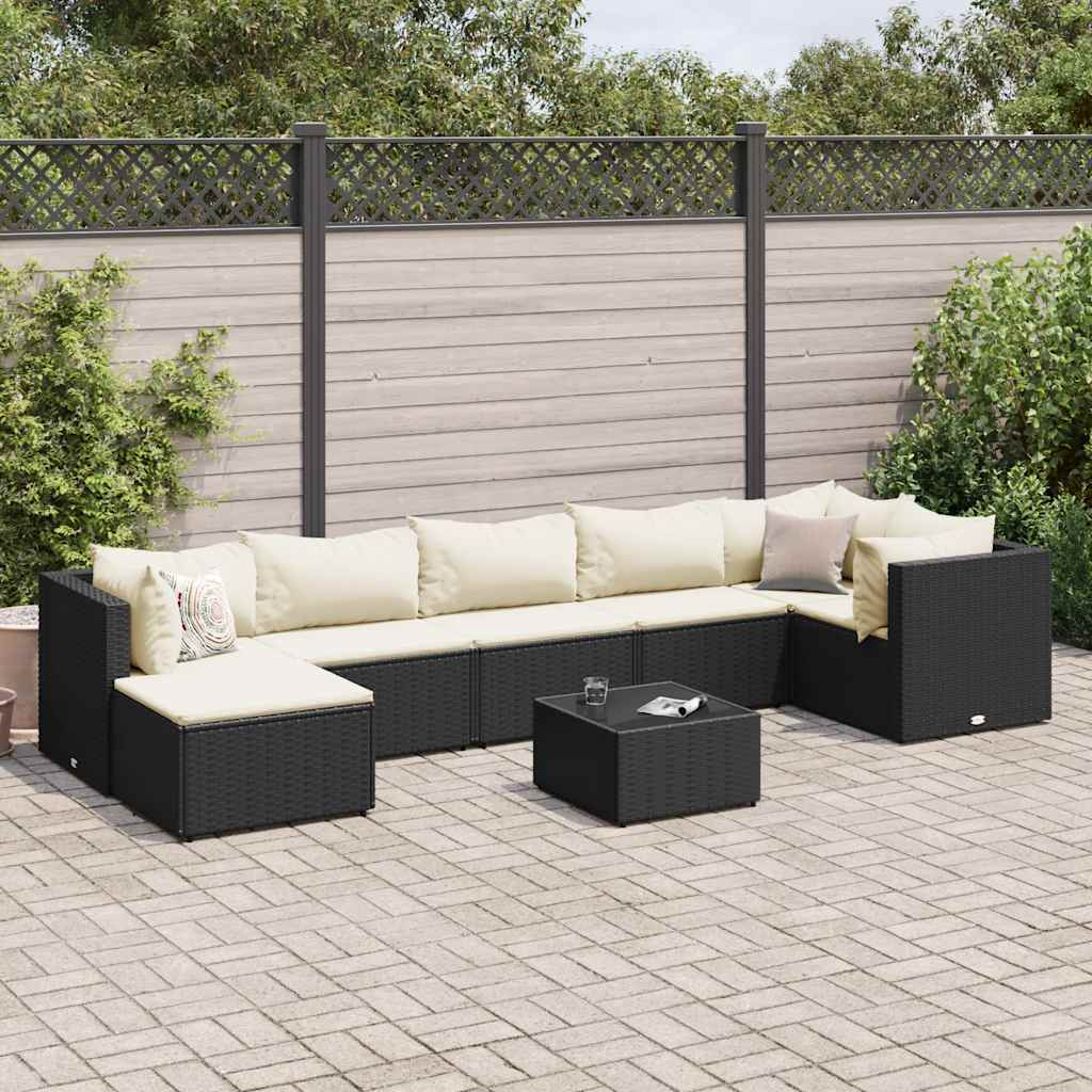 8-Delige Loungeset Met Kussens Poly Rattan
