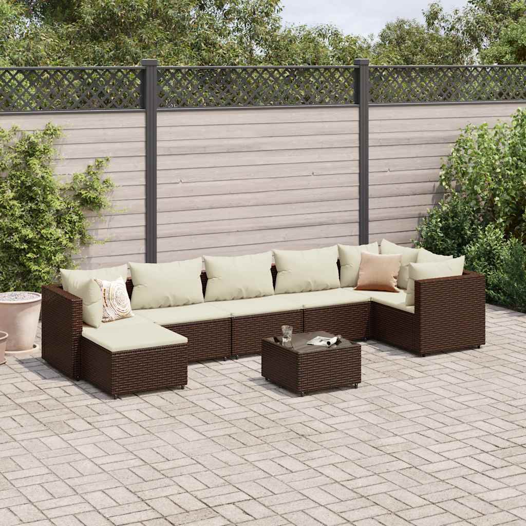 8-Delige Loungeset Met Kussens Poly Rattan