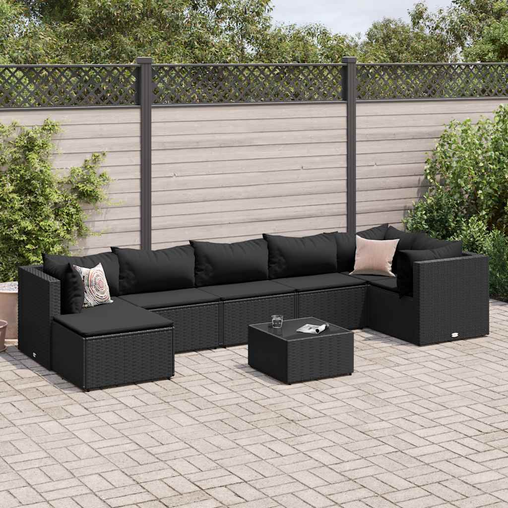 8-Delige Loungeset Met Kussens Poly Rattan