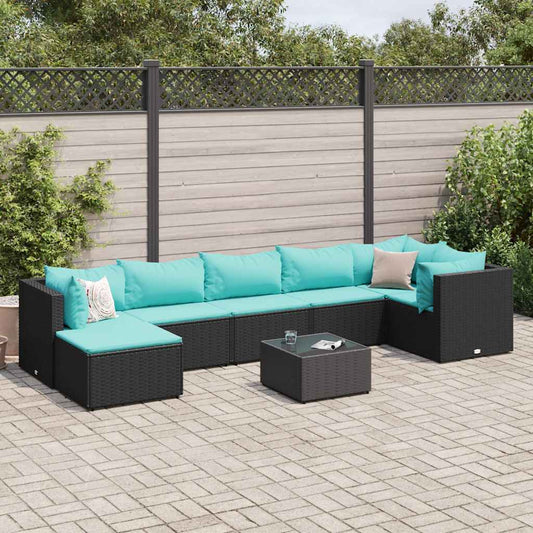 8-Delige Loungeset Met Kussens Poly Rattan