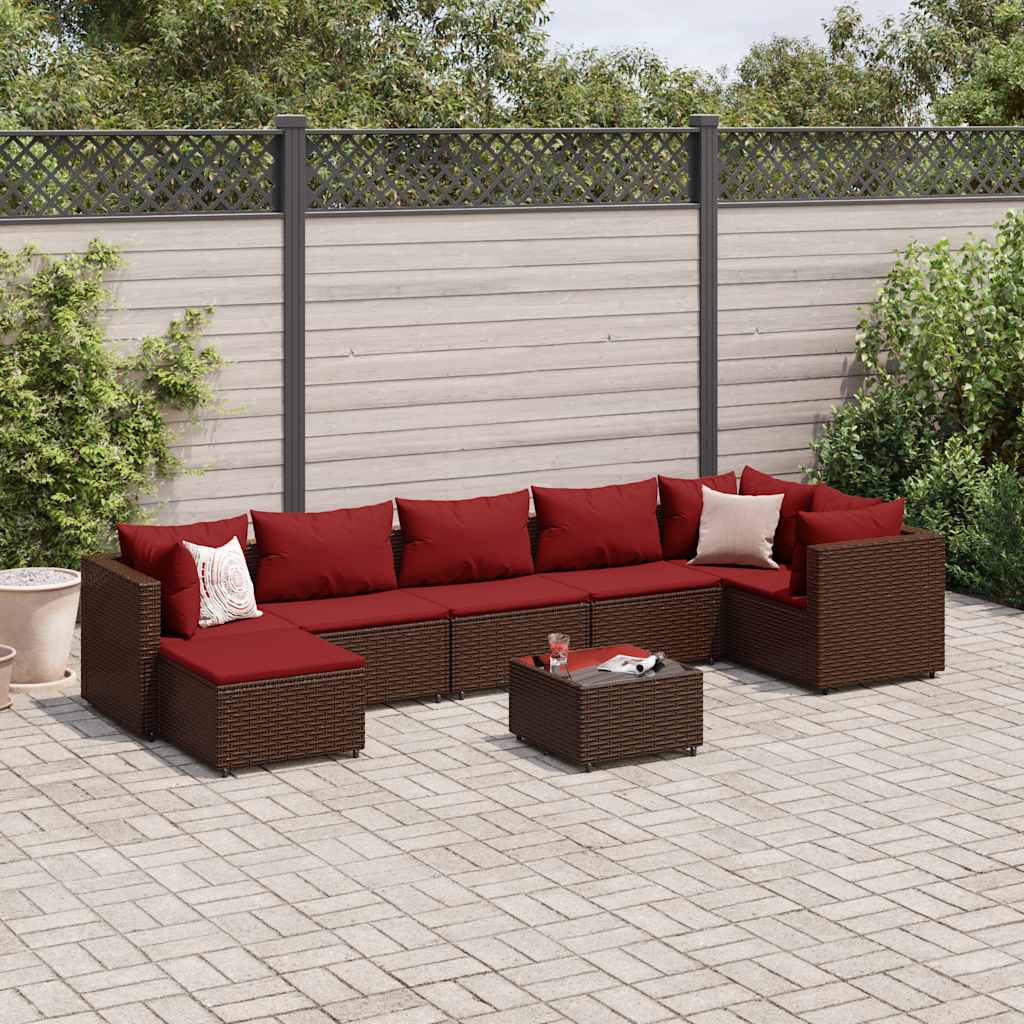 8-Delige Loungeset Met Kussens Poly Rattan