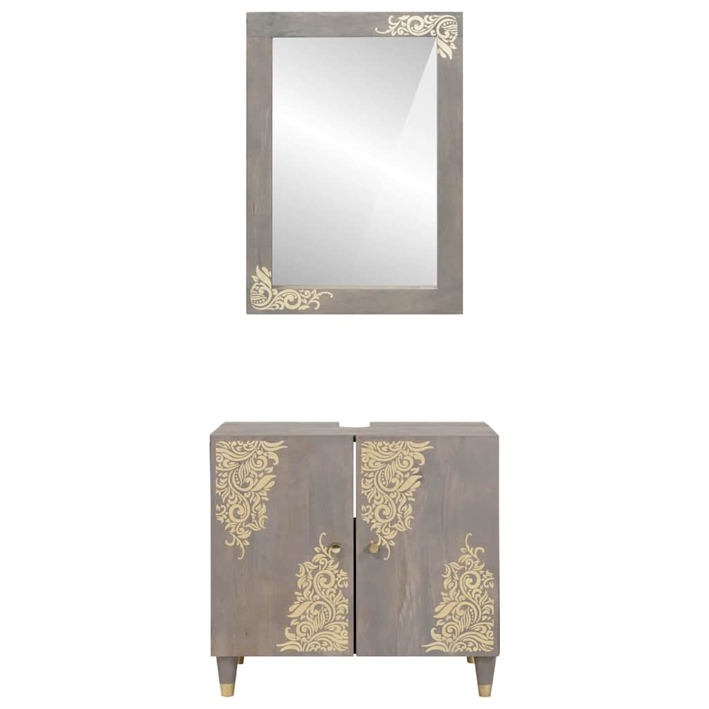 Badkamermeubelset Wandgemonteerd 2 Pcs 62 X 33 X 58 Cm