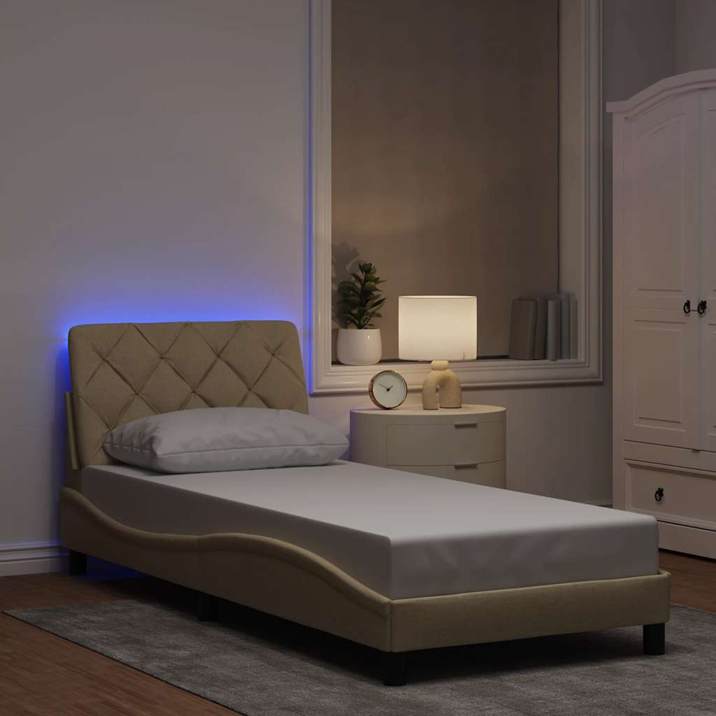 Bedframe Met Led Zonder Matras Stof