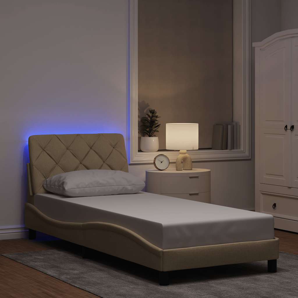 Bedframe Met Led Zonder Matras Stof