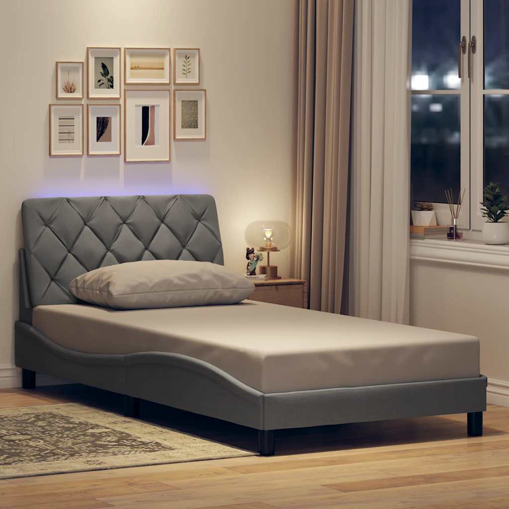 Bedframe Met Led Zonder Matras Stof