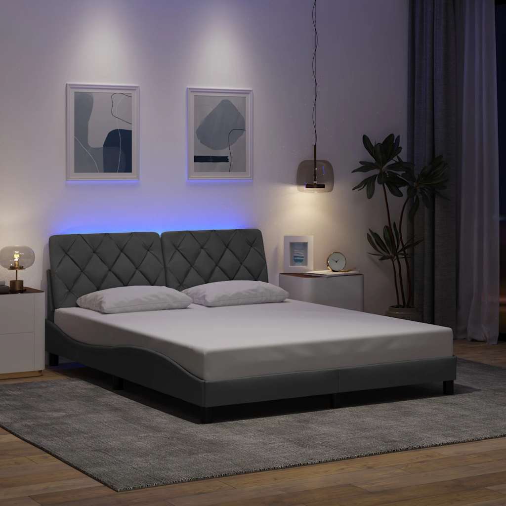 Bedframe Met Led Zonder Matras Stof