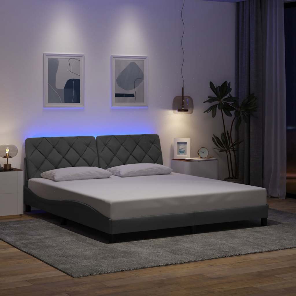 Bedframe Met Led Zonder Matras Stof