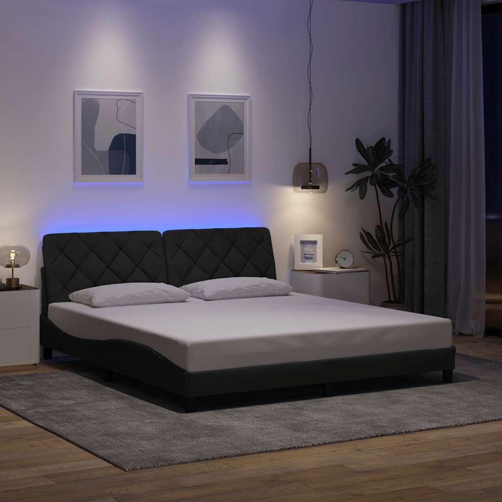 Bedframe Met Led Zonder Matras Stof