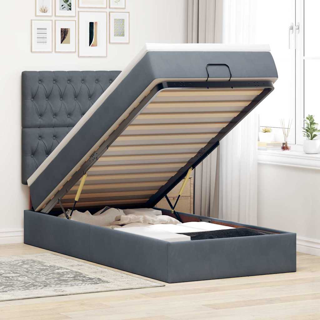 Ottoman Bed Met Matrassen 200X200Cm Fluweel