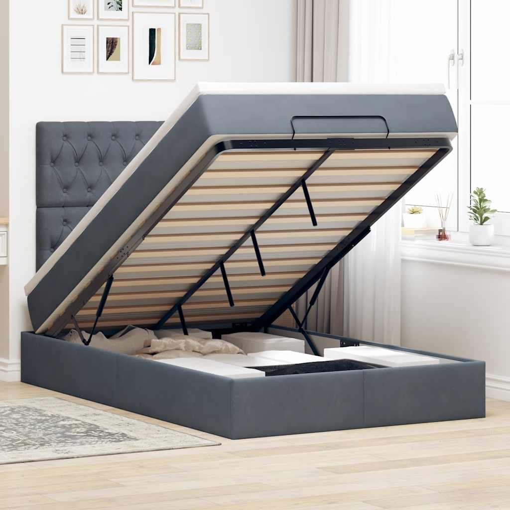Ottoman Bed Met Matrassen 200X200Cm Fluweel