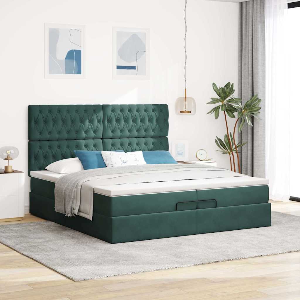 Ottoman Bed Met Matrassen 200X200Cm Fluweel
