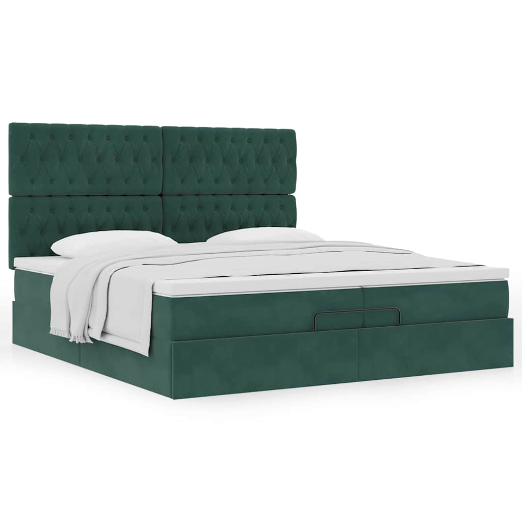 Ottoman Bed Met Matrassen 200X200Cm Fluweel