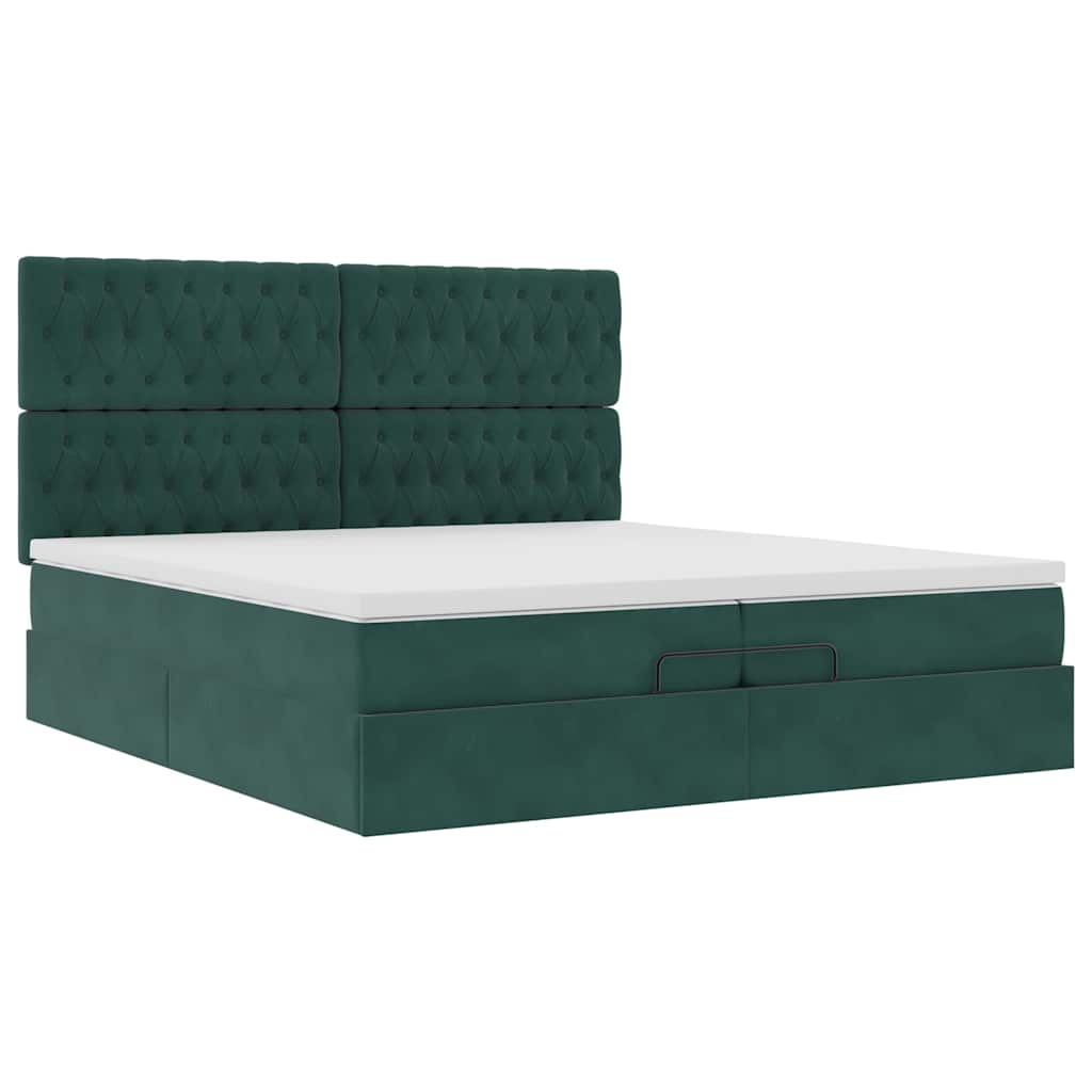Ottoman Bed Met Matrassen 200X200Cm Fluweel