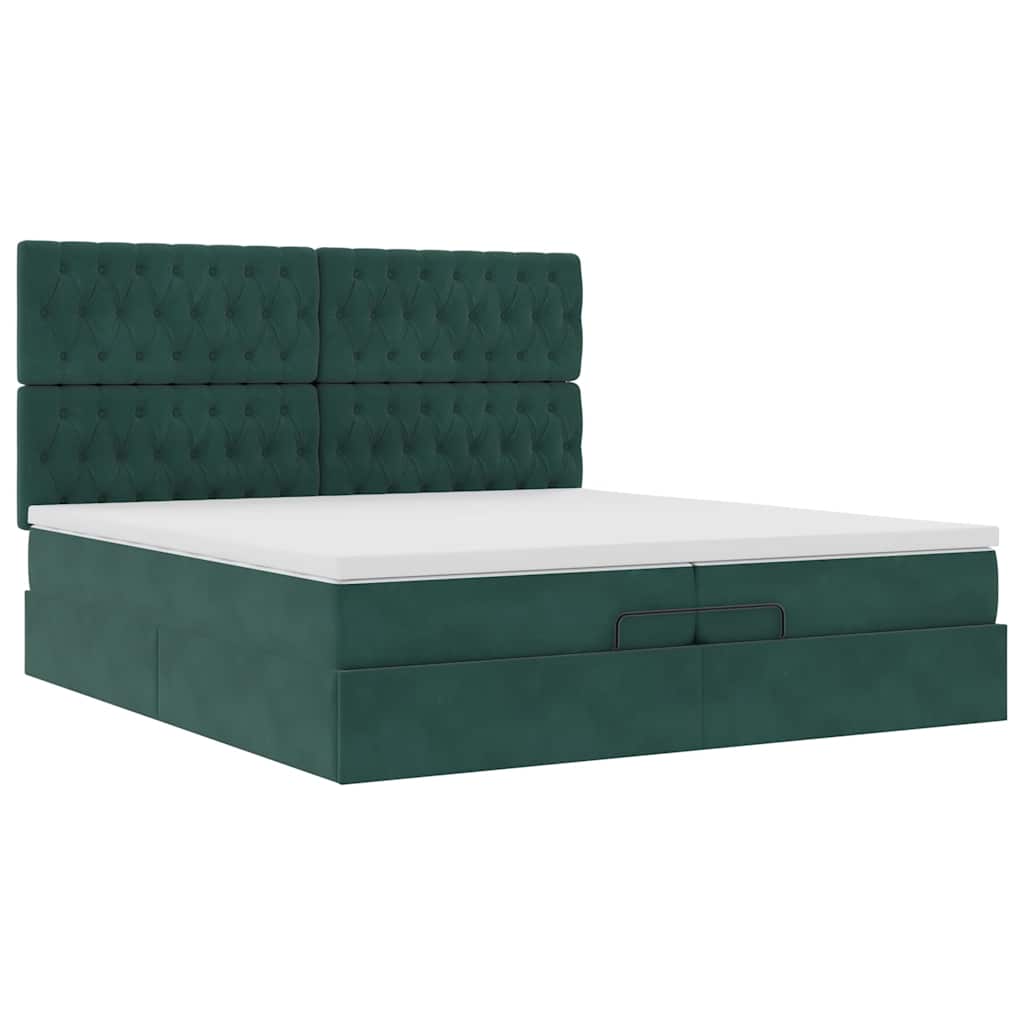 Ottoman Bed Met Matrassen En Led's 200X200Cm Fluweel