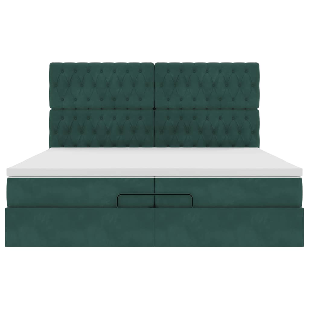 Ottoman Bed Met Matrassen En Led's 200X200Cm Fluweel
