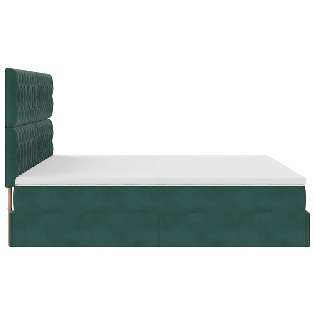 Ottoman Bed Met Matrassen En Led's 200X200Cm Fluweel