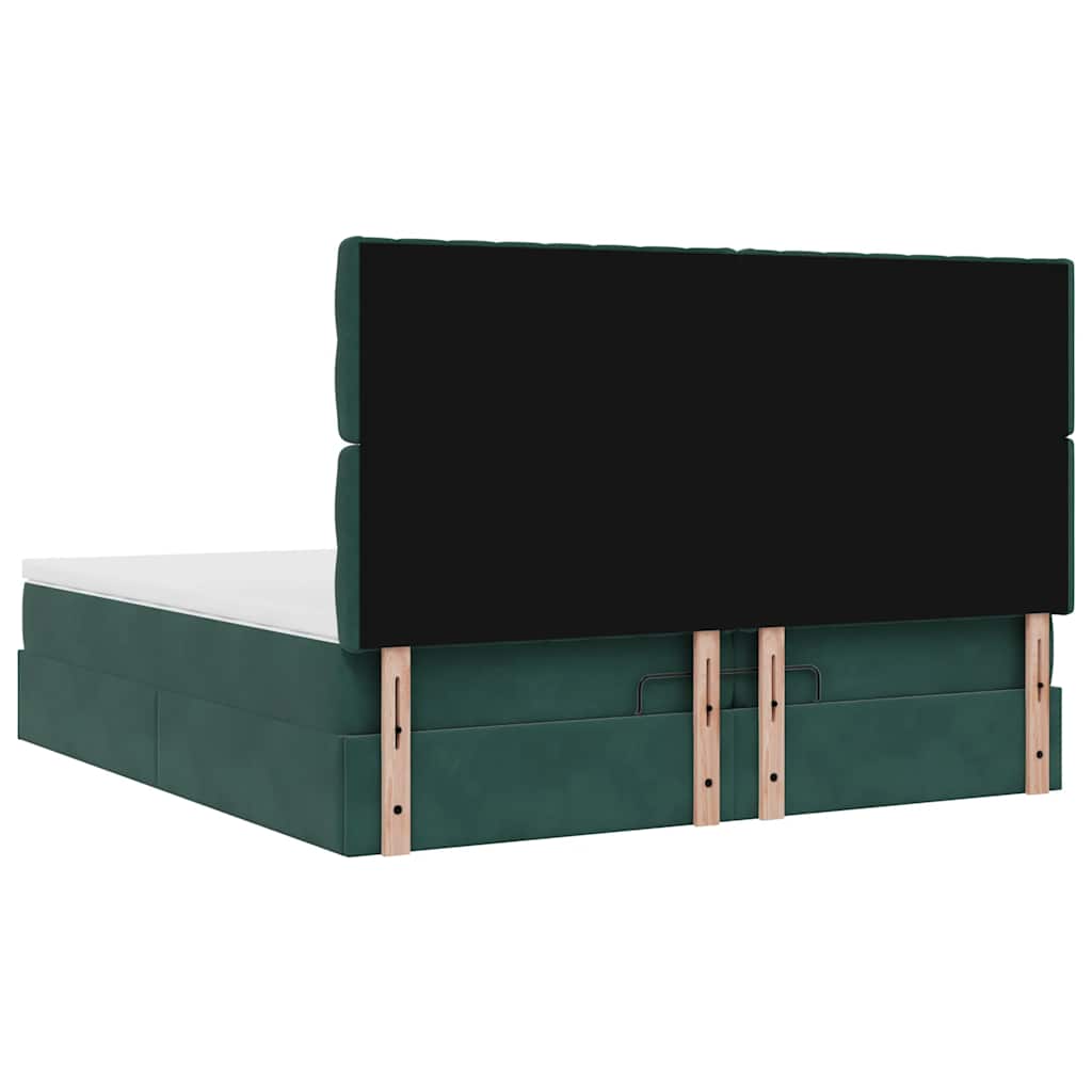 Ottoman Bed Met Matrassen En Led's 200X200Cm Fluweel