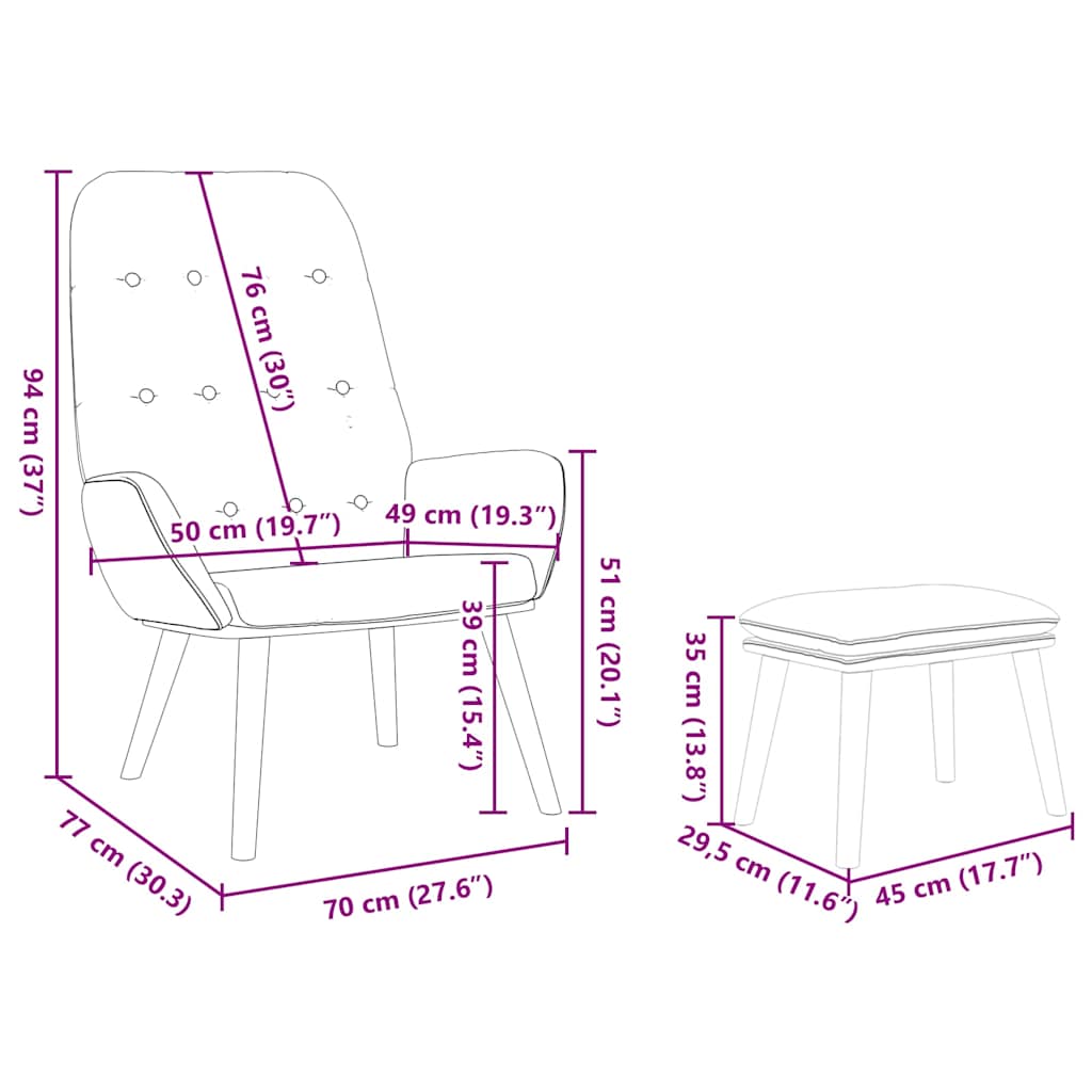 Relaxstoel Met Voetenbankje Stof