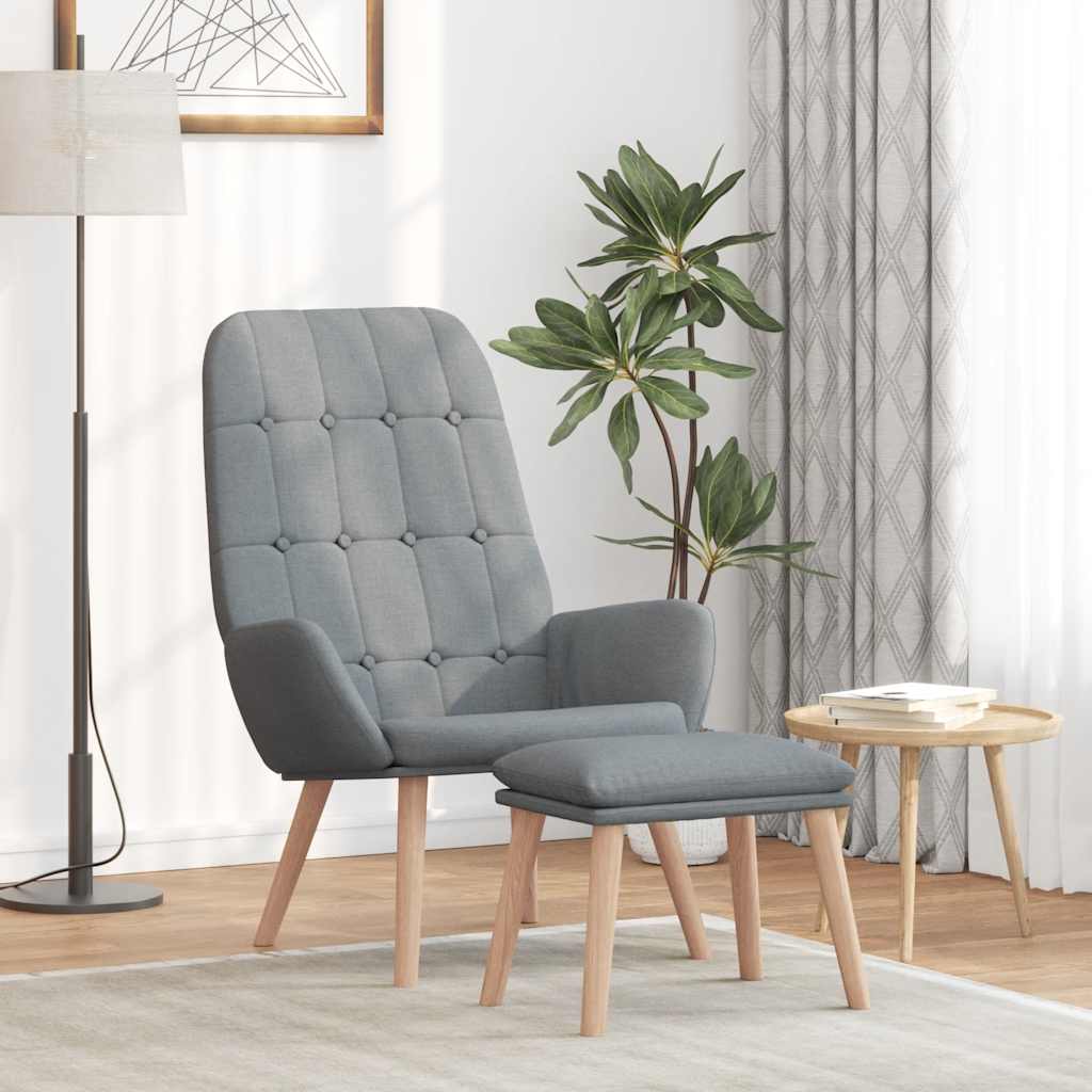 Relaxstoel Met Voetenbankje Stof