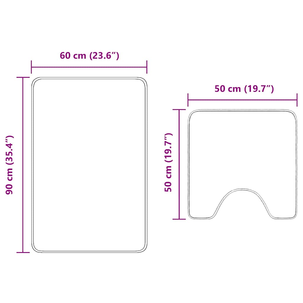 Antislip Badmat Set 2 Pcs Pp