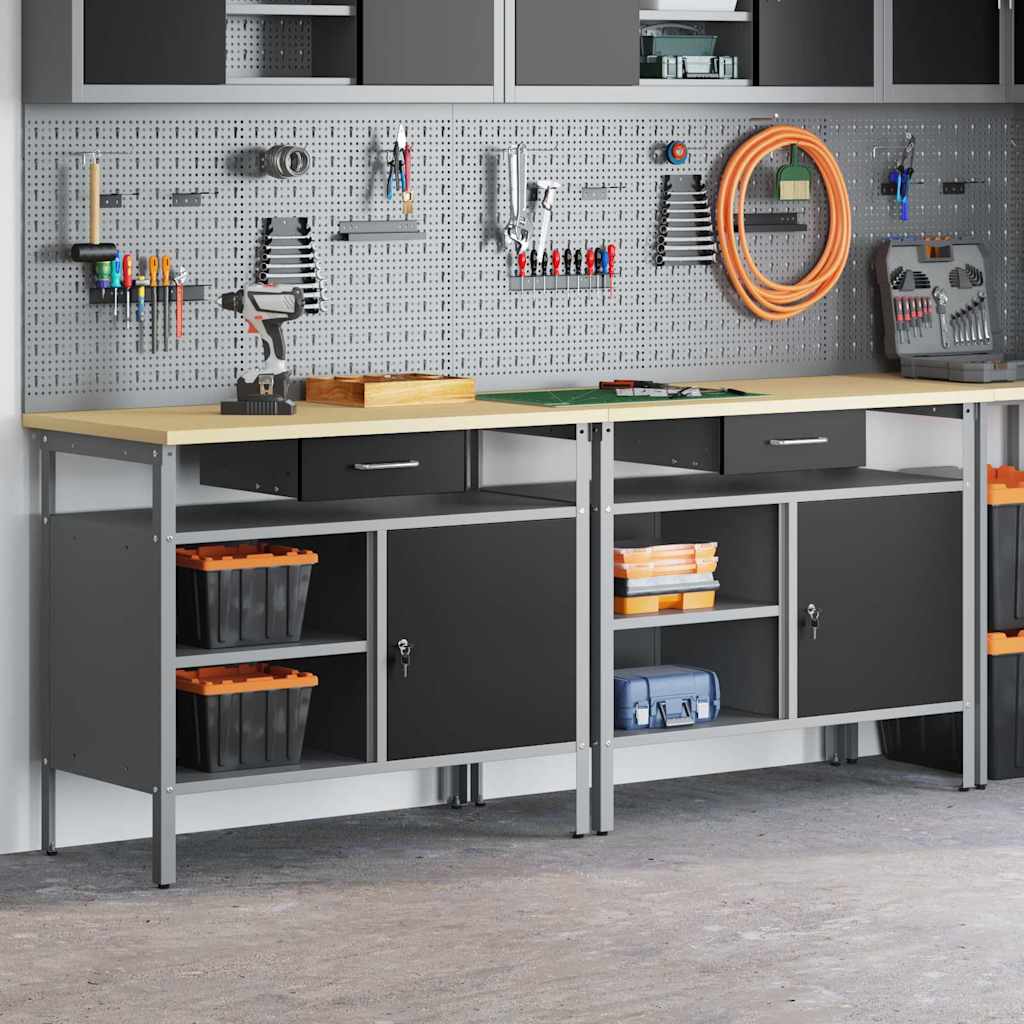 Werkbankset Met Lade 8 Pcs 200 X 55 X 200 Cm Staal