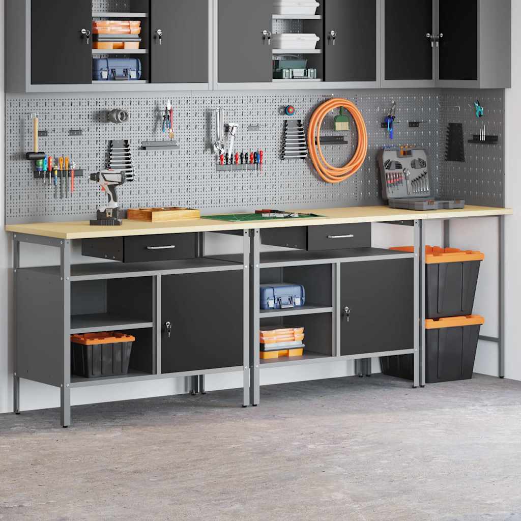 Werkbankset Met Lade 8 Pcs 200 X 55 X 200 Cm Staal