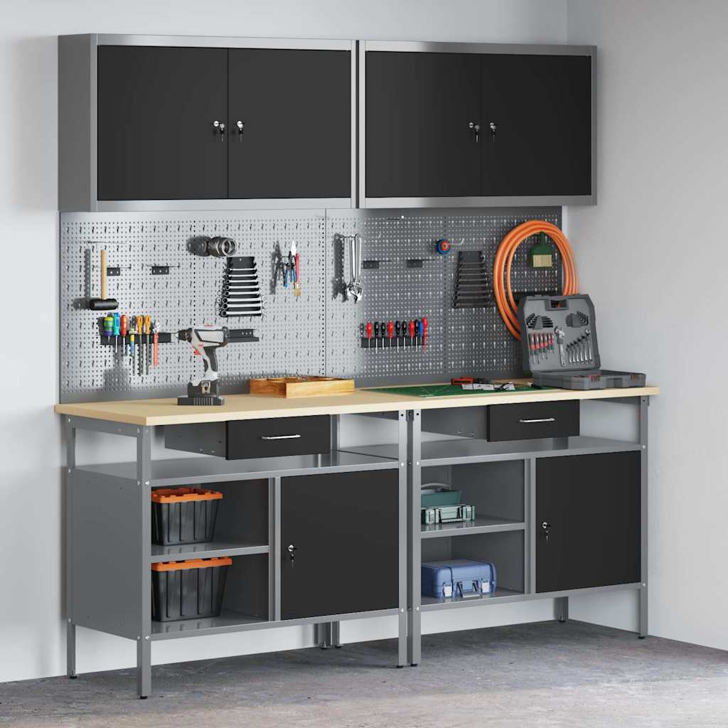 Werkbankset Met Lade 8 Pcs 200 X 55 X 200 Cm Staal