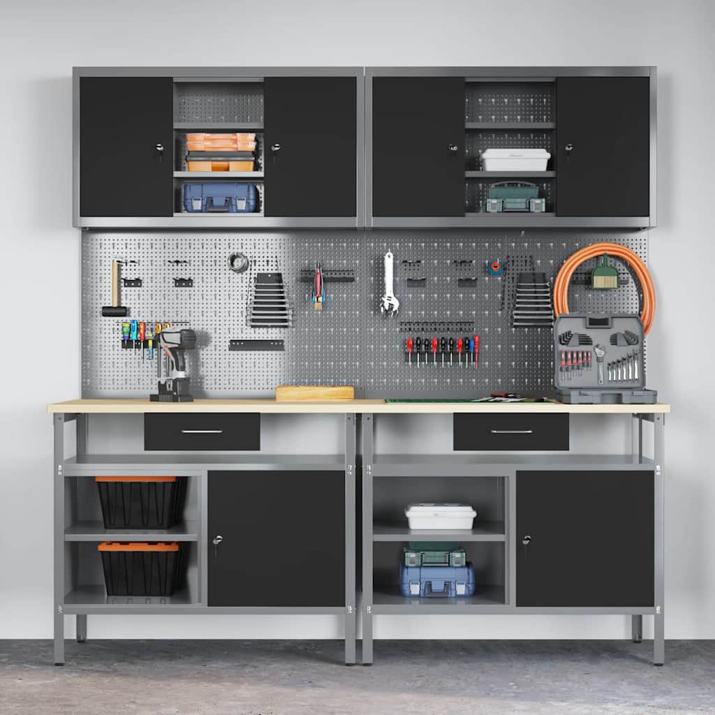 Werkbankset Met Lade 8 Pcs 200 X 55 X 200 Cm Staal